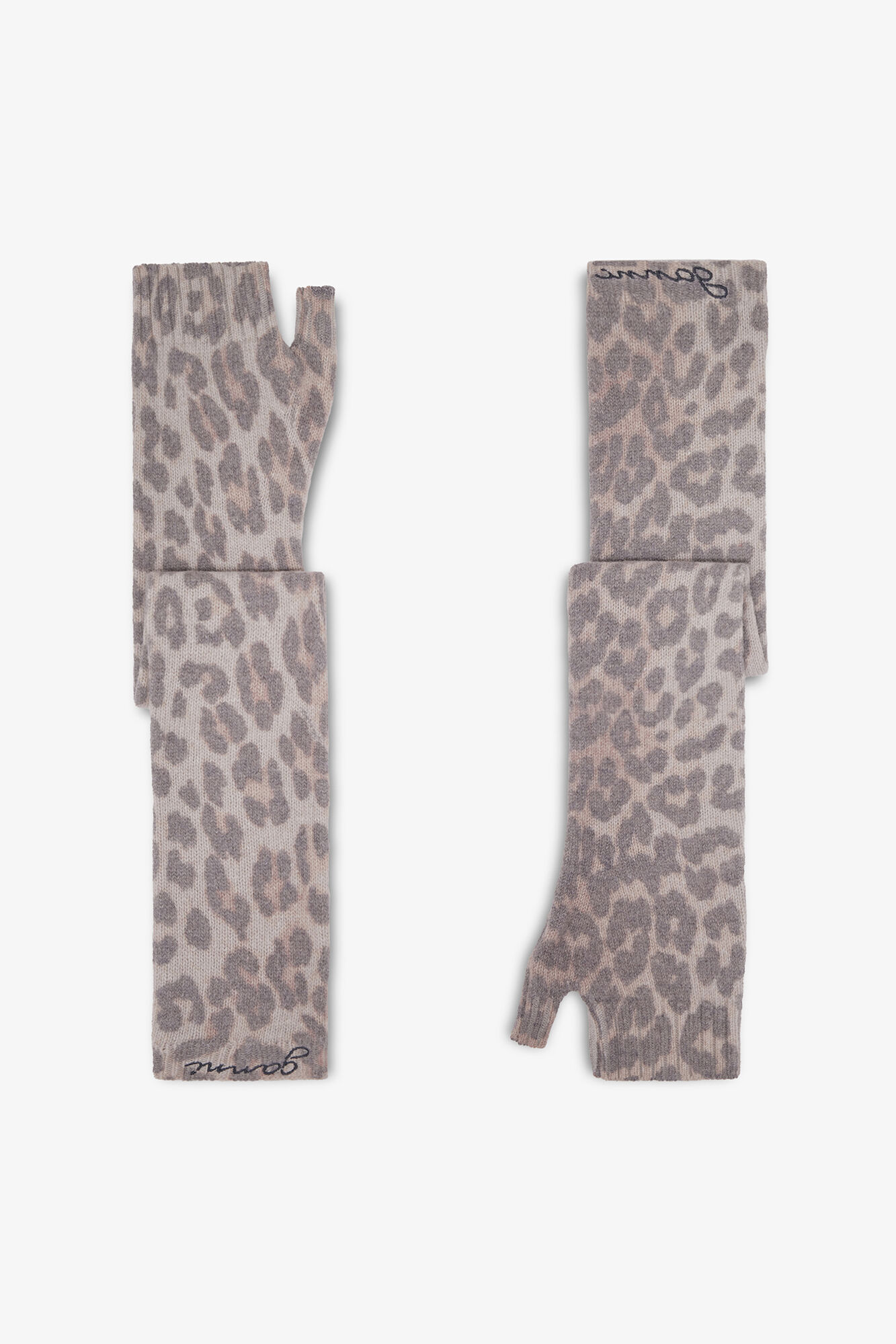 Printed Wool Knit Warmers, Wool, in colour Almond Milk - 1 - GANNI