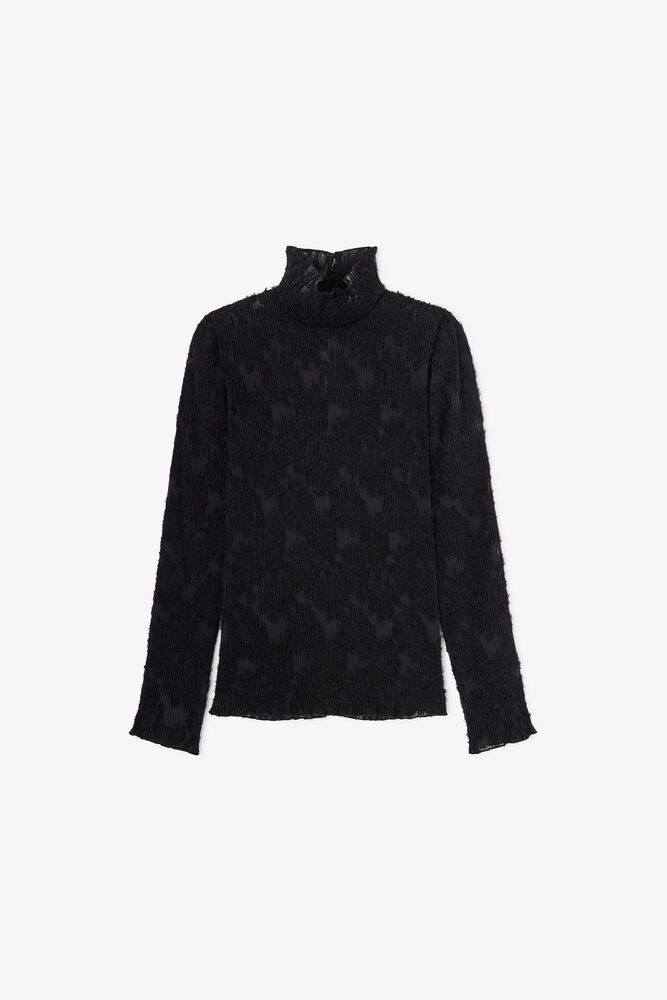 Turtleneck in Black Fil Coupe, Black