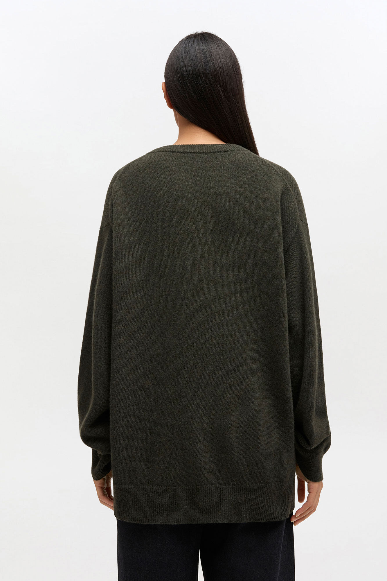 Oversized Jumper in Graphic Wool, Wool, in colour Kalamata - 2 - GANNI