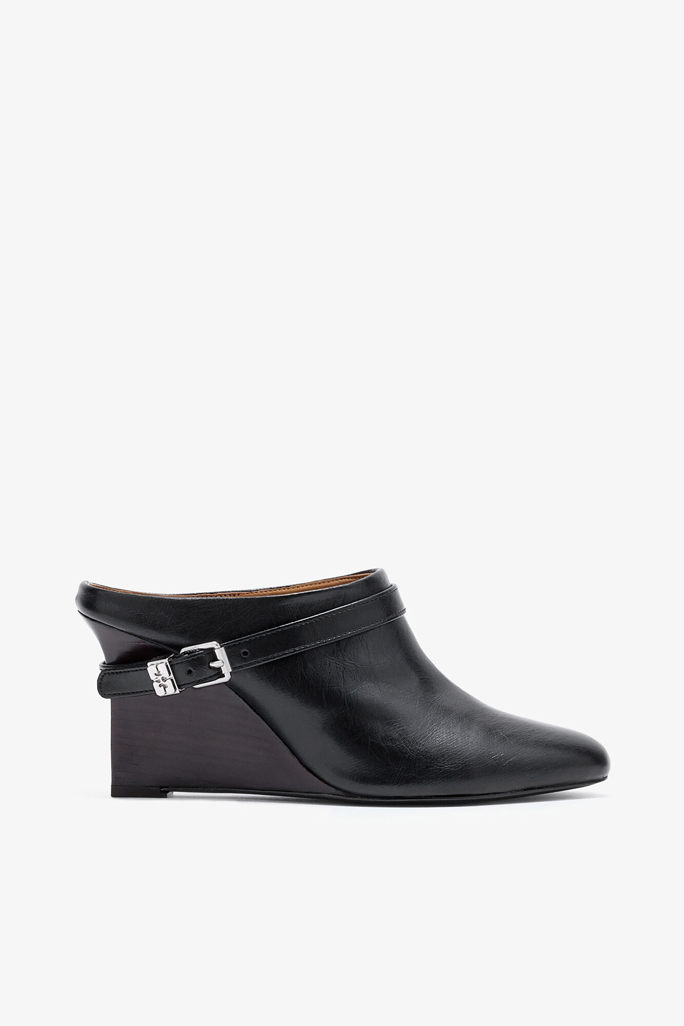 Kat smala mules i svart, Polyurethane, in colour Black - 1 - GANNI