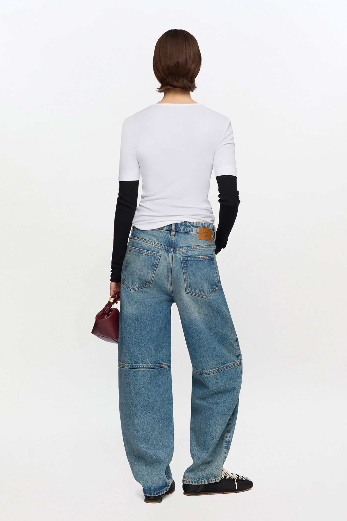 T-shirt in White, Wool, in colour Bright White - 2 - GANNI