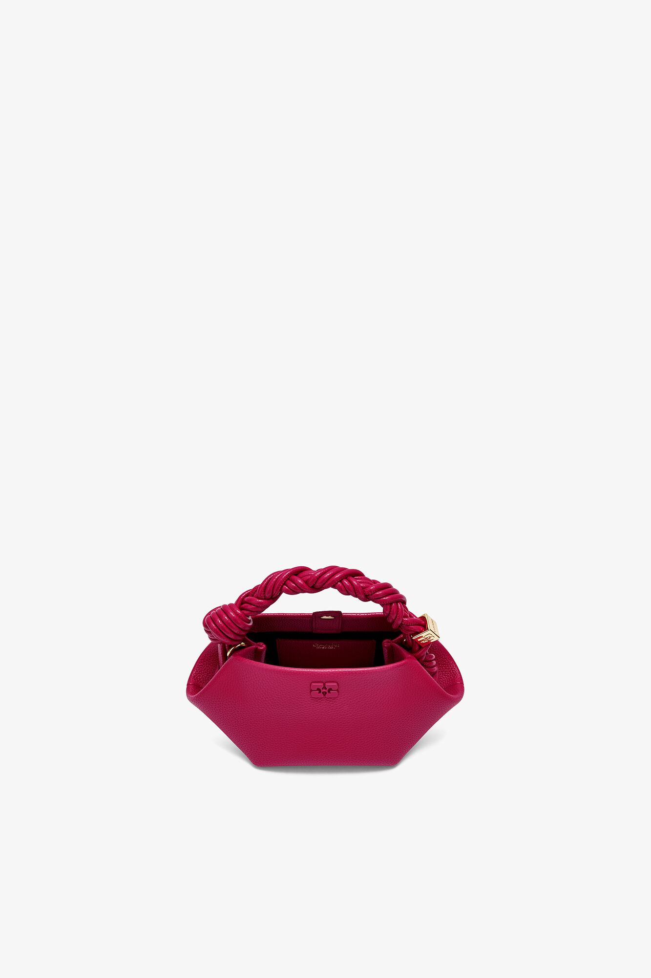 Mini Bou Bag in Grained Red, Recycled Polyester, in colour Persian Red - 3 - GANNI