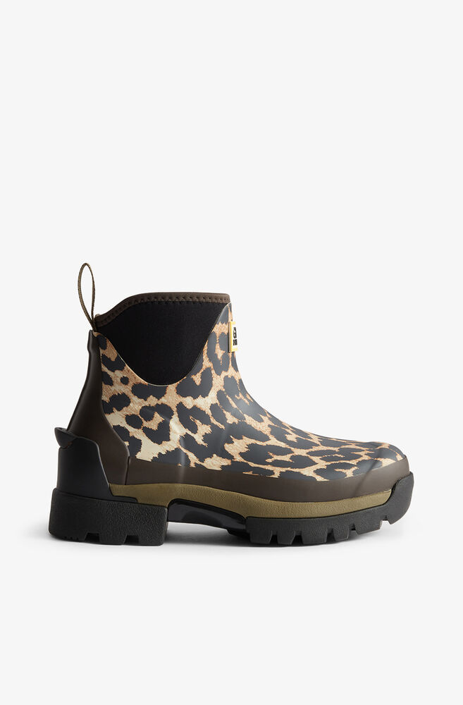Balmoral ankelstøvler i leopard, Almond Milk
