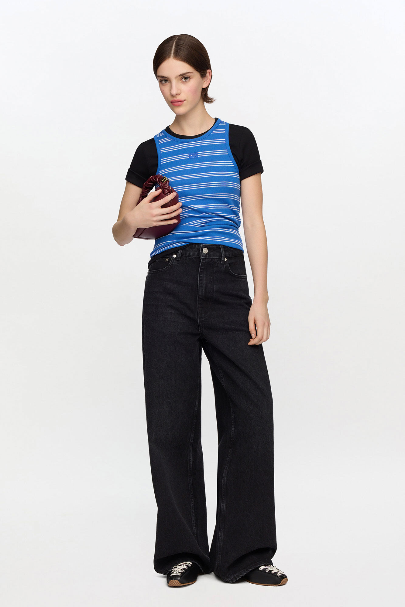 Schwarze Lari-Jeans, Organic Cotton, in colour Black Washed - 1 - GANNI