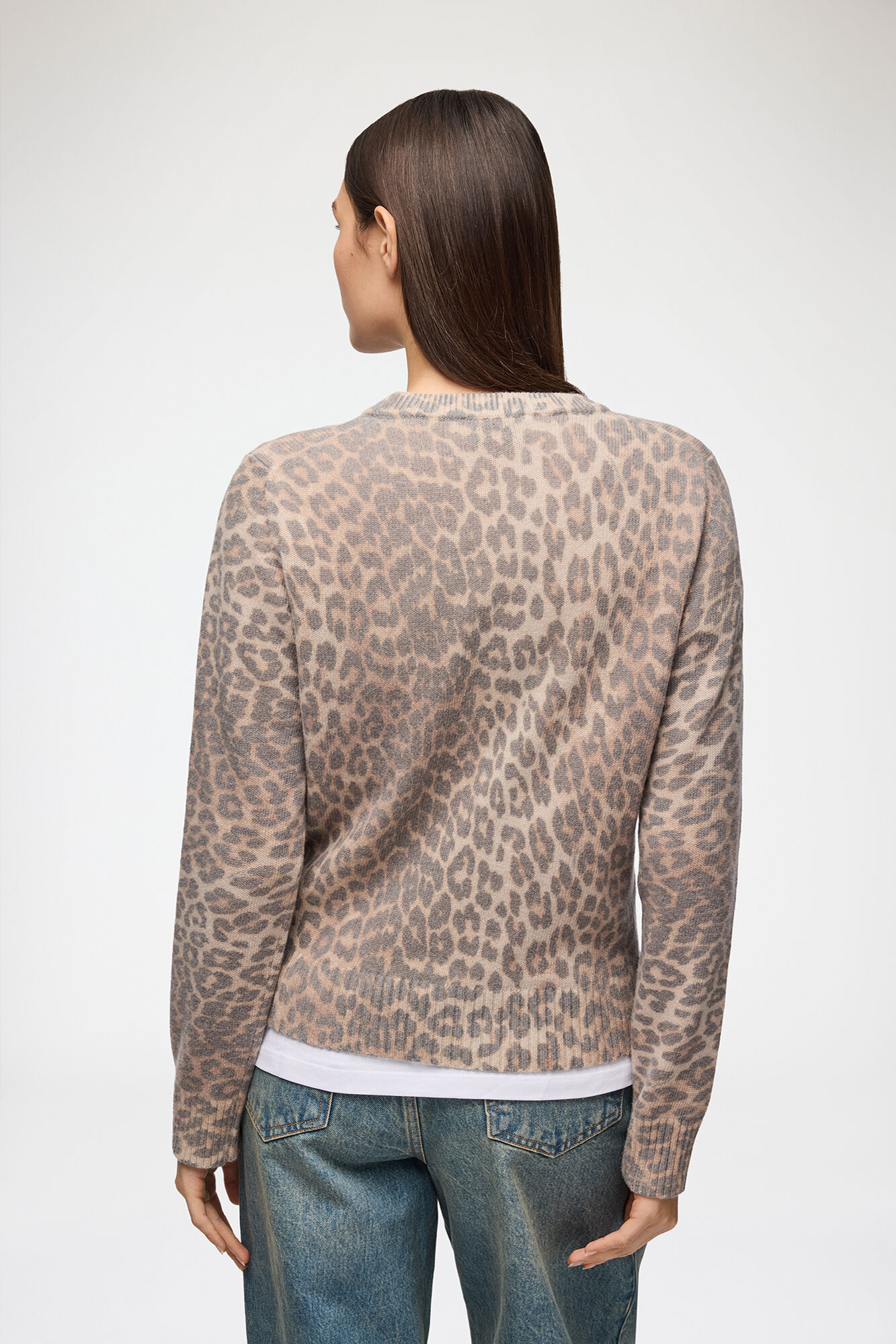 Jumper with Tiger, Wool, in colour Almond Milk - 3 - GANNI