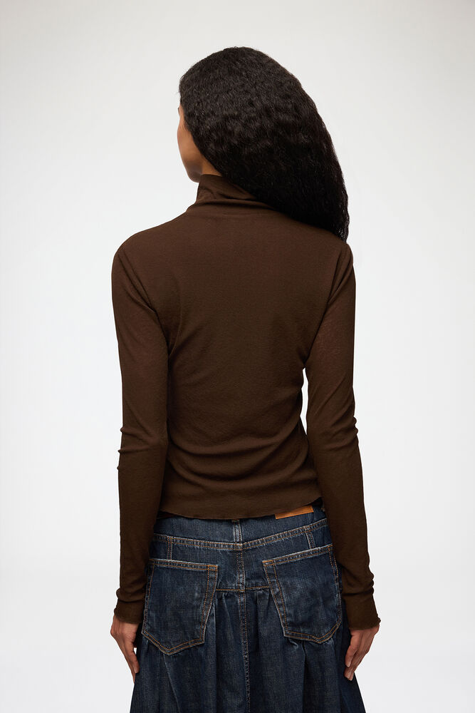 Turtleneck in Marl Mesh, Demitasse