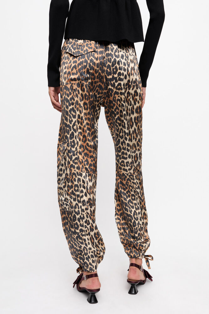 Leopard Printed Satin Trousers, Leopard