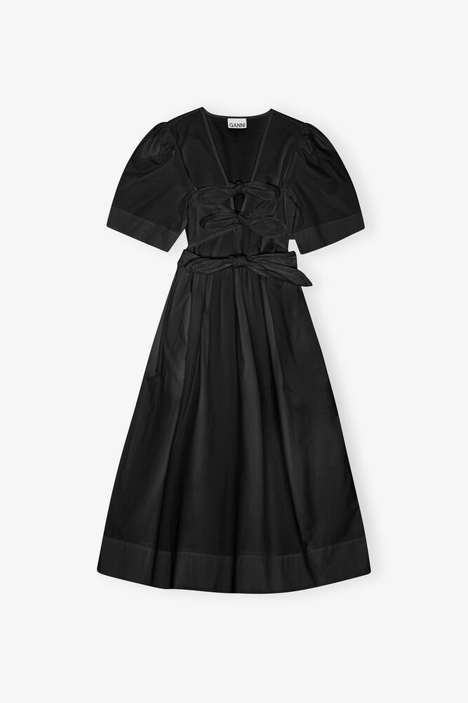 Black Stretch Cotton Dress, Black