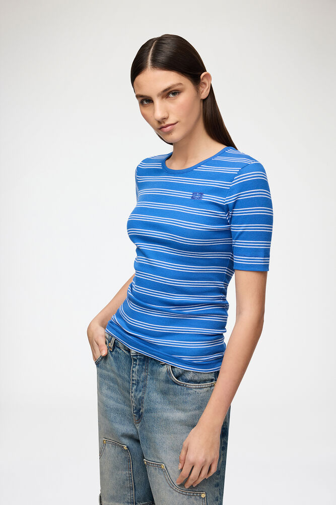 T-shirt in Cotton Rib, Nouvean Navy