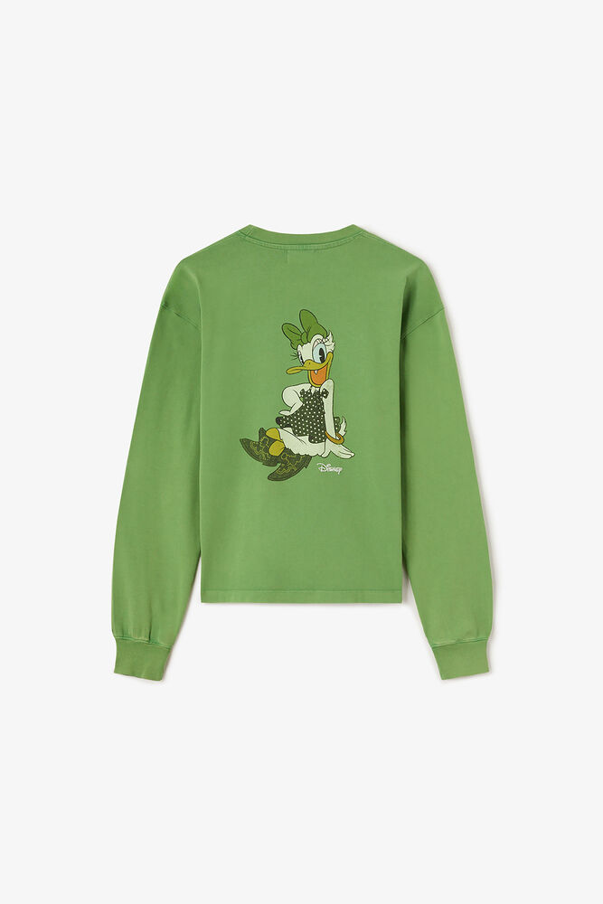 Daisy Duck Green Long-sleeve T-shirt, Minced Herb
