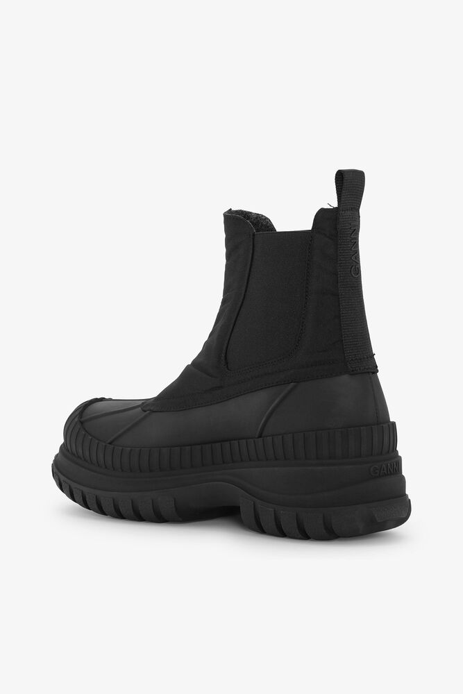 Black Outdoor Chelsea Boots, Black