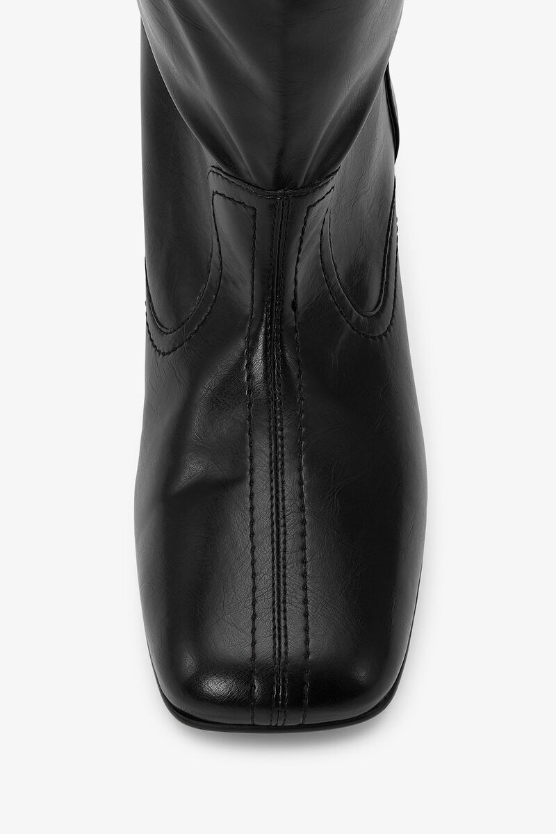 Slouchy Knee Boots in Black, Oleatex™, in colour Black - 4 - GANNI