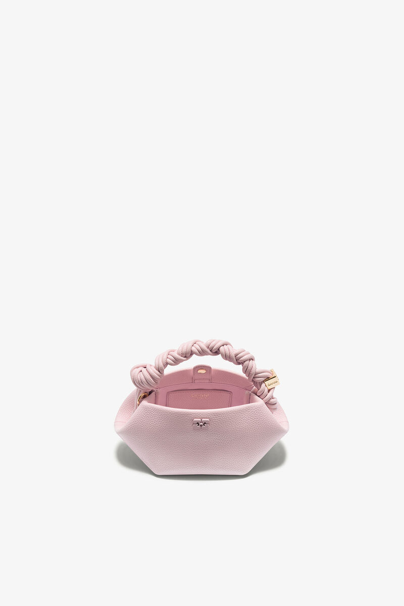 Mini Bou Bag in Grained, Recycled Polyester, in colour Chalk Pink - 3 - GANNI