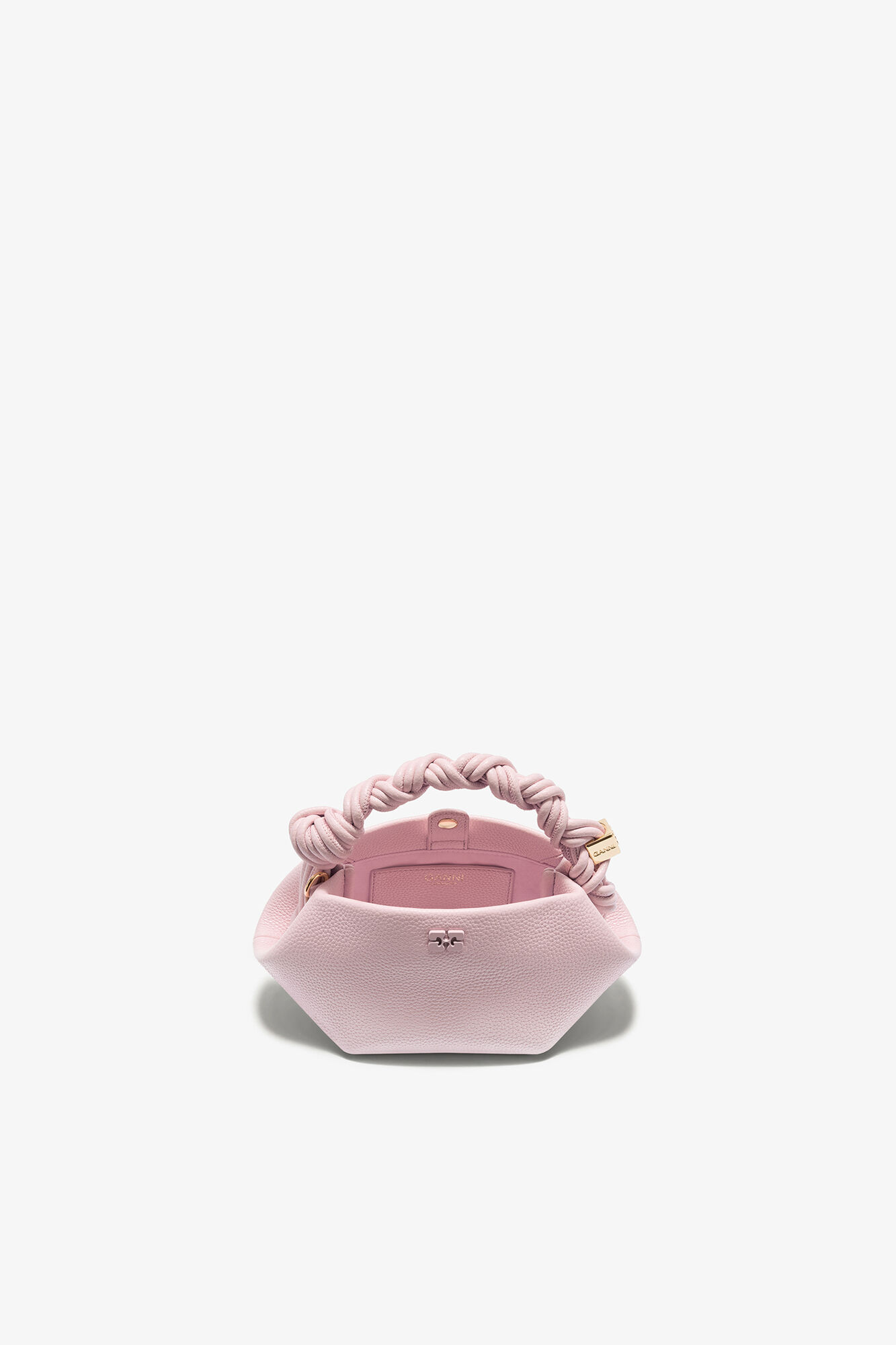 Mini Bou Bag in Grained, Recycled Polyester, in colour Chalk Pink - 3 - GANNI