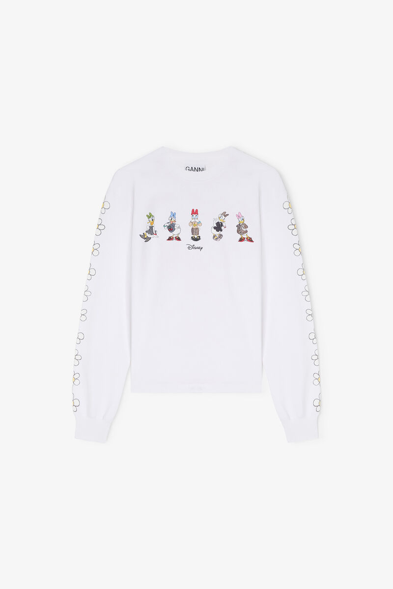 T-shirt blanc à manches longues Daisy Duck, Organic Cotton, in colour Bright White - 1 - GANNI