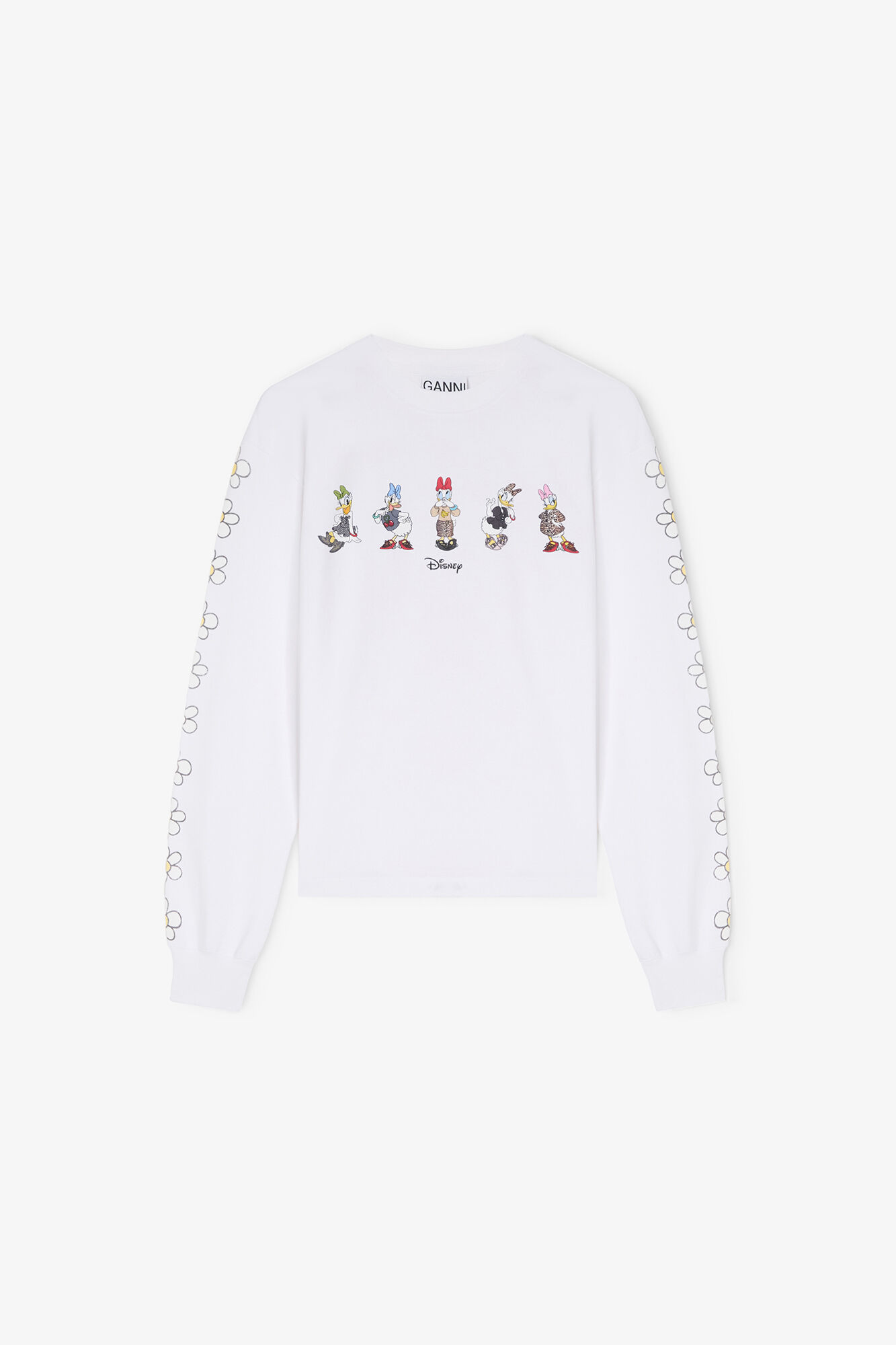 T-shirt blanc à manches longues Daisy Duck, Organic Cotton, in colour Bright White - 1 - GANNI