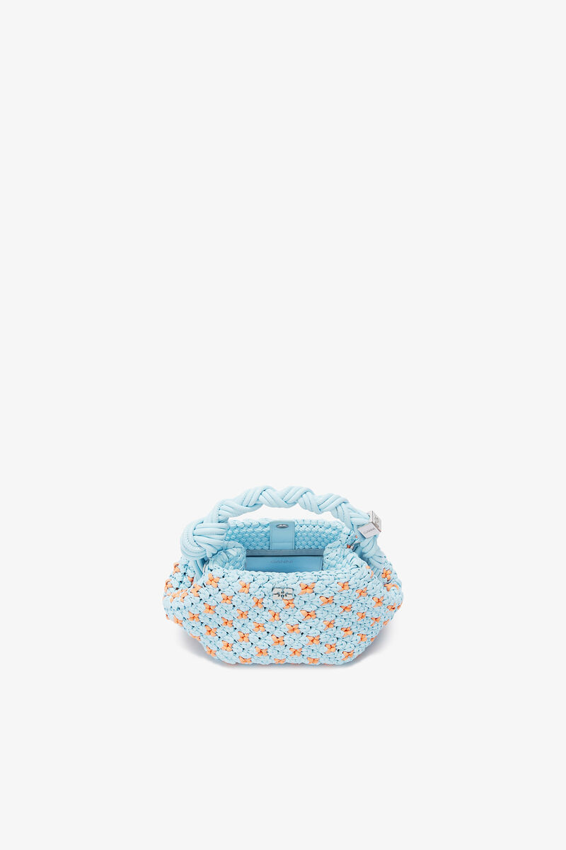 Mini Bou Bag in Braided Blue, Recycled Leather, in colour Summer Song - 3 - GANNI