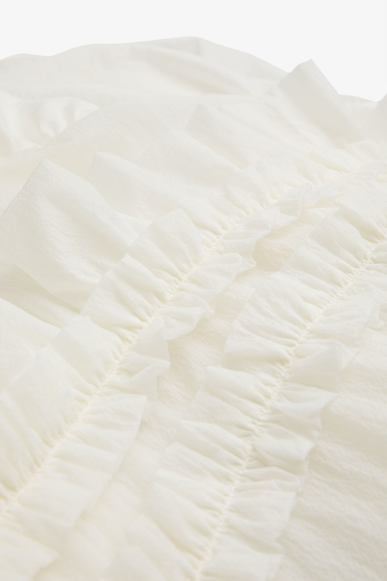 Ruffle-Trim Textured Midi Dress, Recycled Polyamide, in colour Coconut Ivory - 7 - GANNI