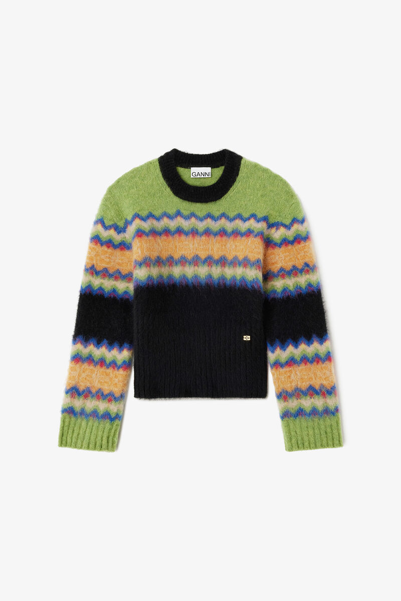 Jumper in Fairisle Alpaca, Alpaca, in colour Multicolour - 1 - GANNI