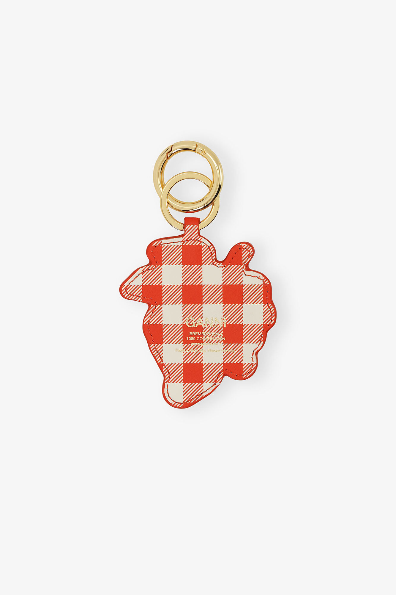 Grape Keyring, Recycled Leather, in colour Red Alert - 2 - GANNI
