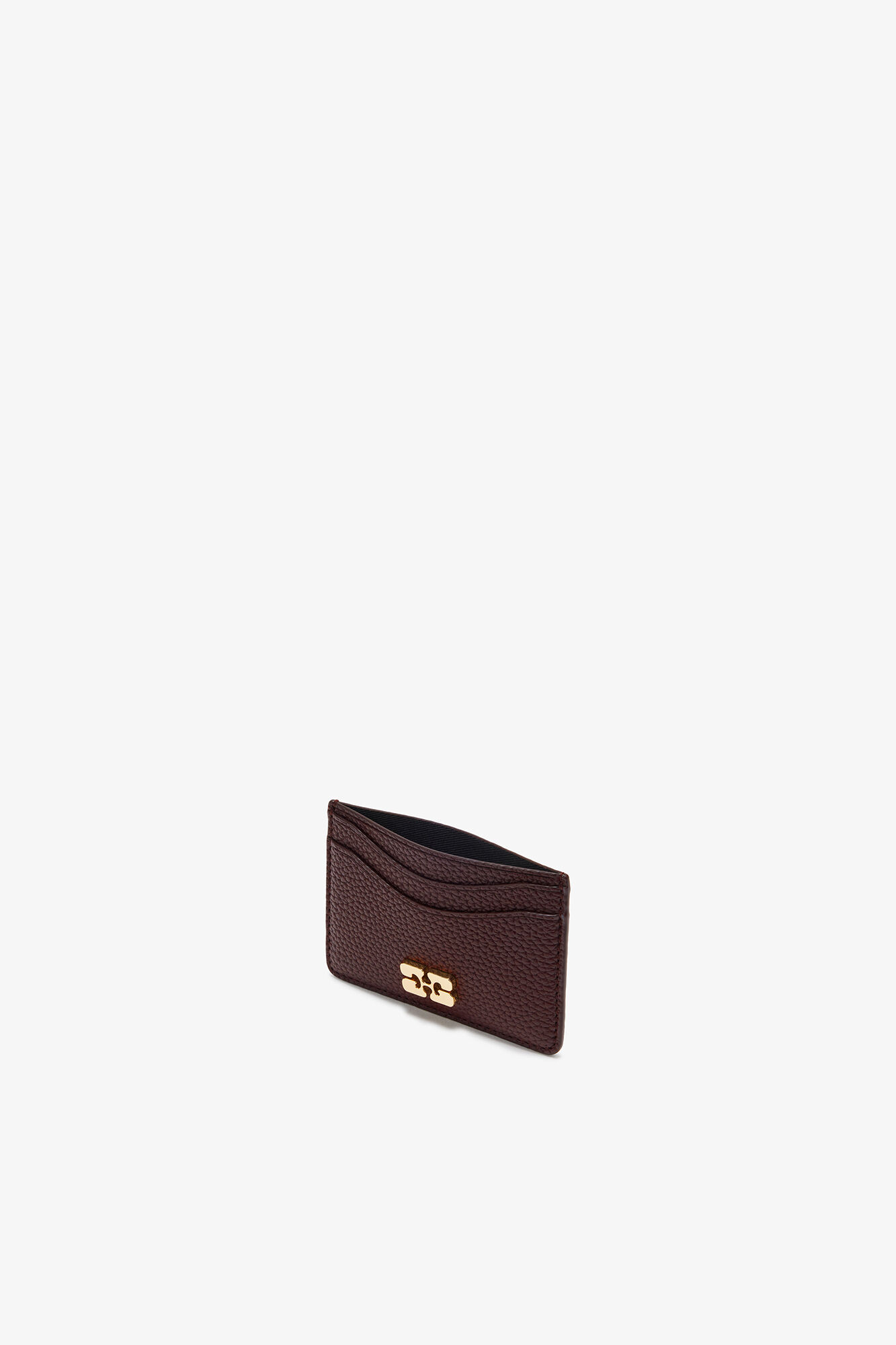 Bou Card Holder in Grained Brown, Recycled Polyester, in colour Chicory Coffee - 3 - GANNI