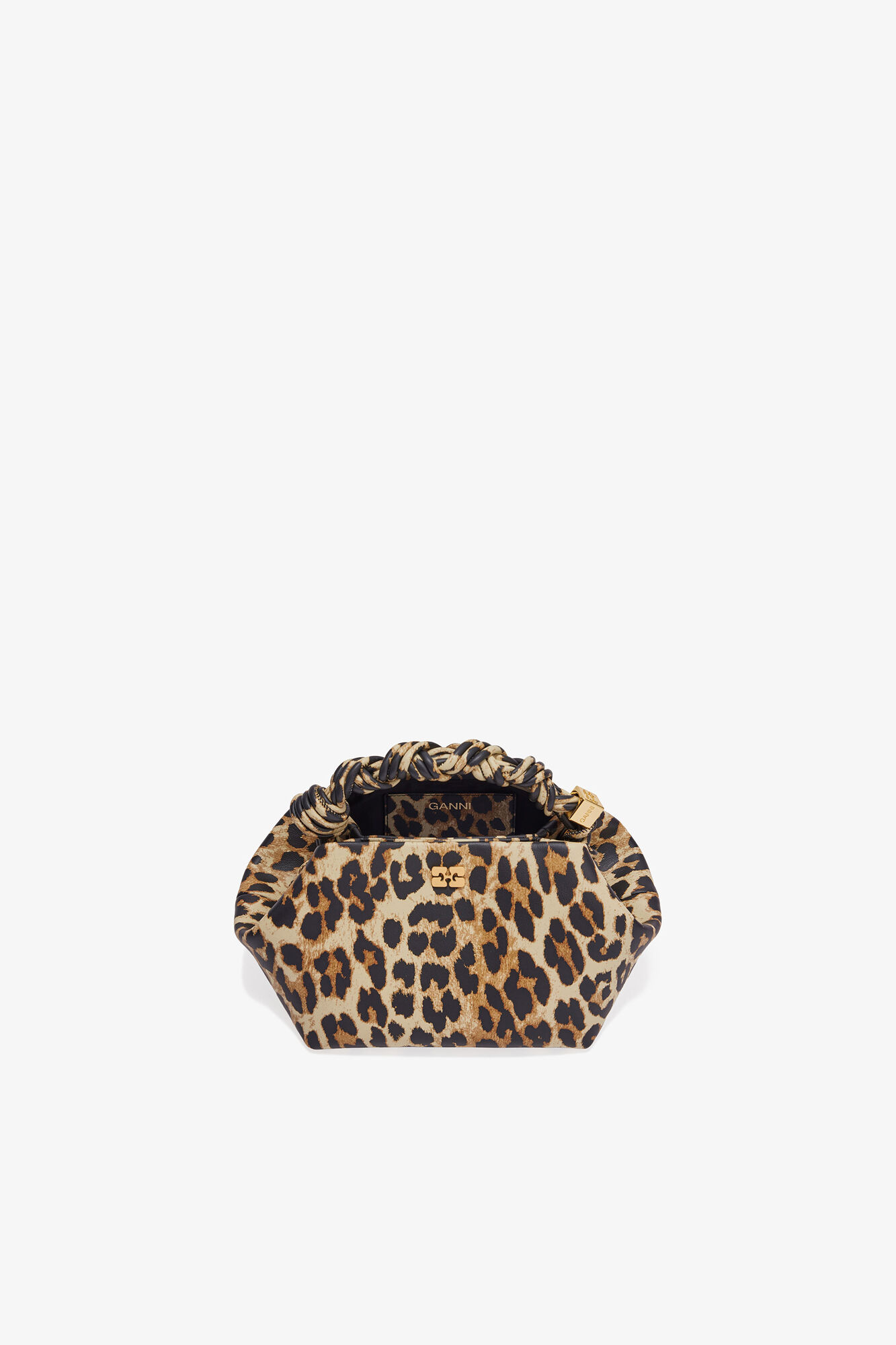 Small Bou Bag in Leopard, Recycled Leather, in colour Leopard - 3 - GANNI