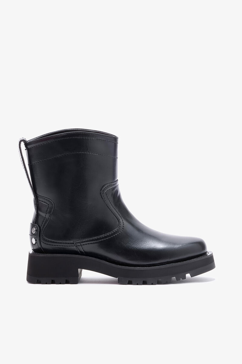 Low Boots in Black Oleatex, Oleatex™, in colour Black - 1 - GANNI