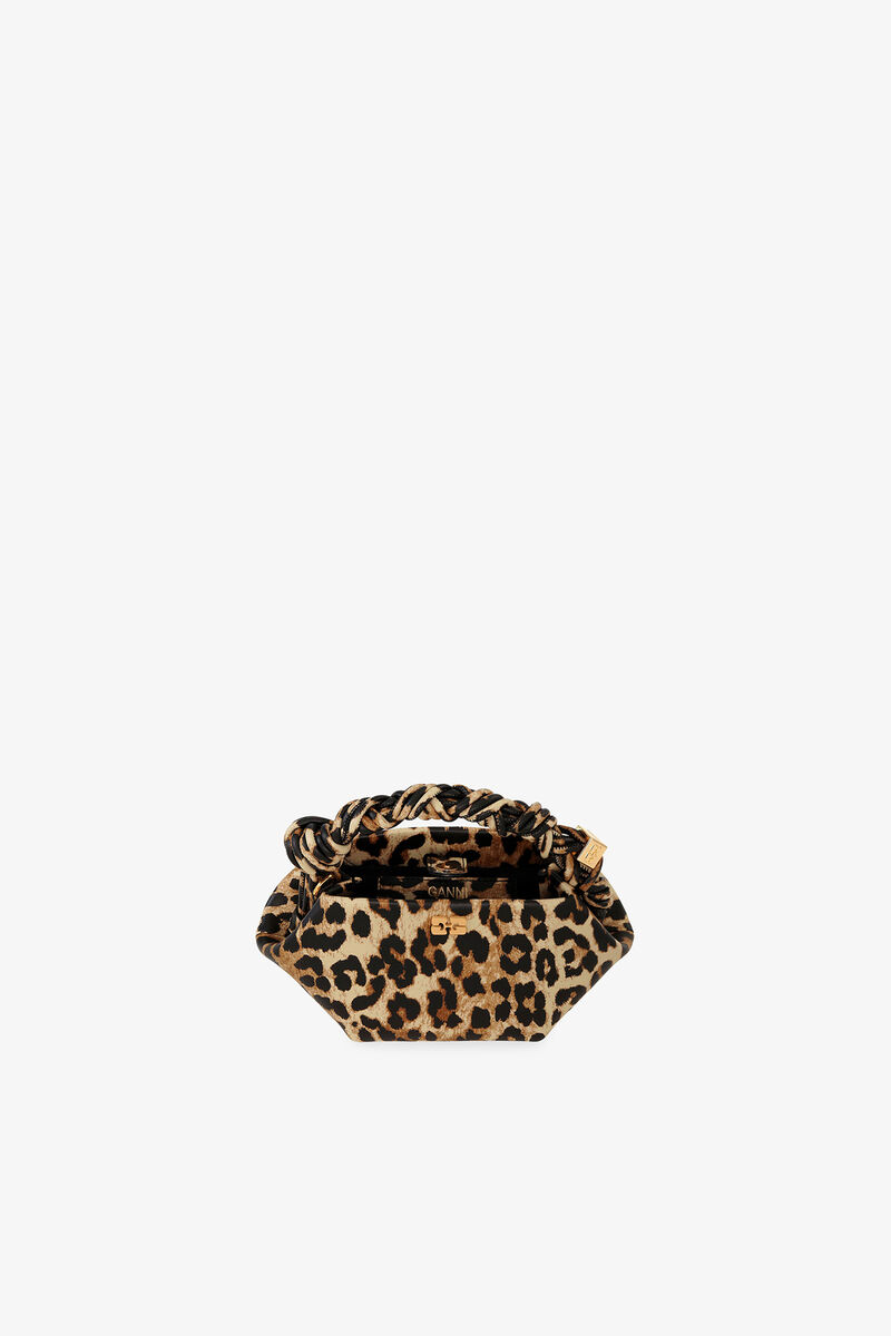 Mini Bou Bag in Leopard, Recycled Leather, in colour Leopard - 3 - GANNI