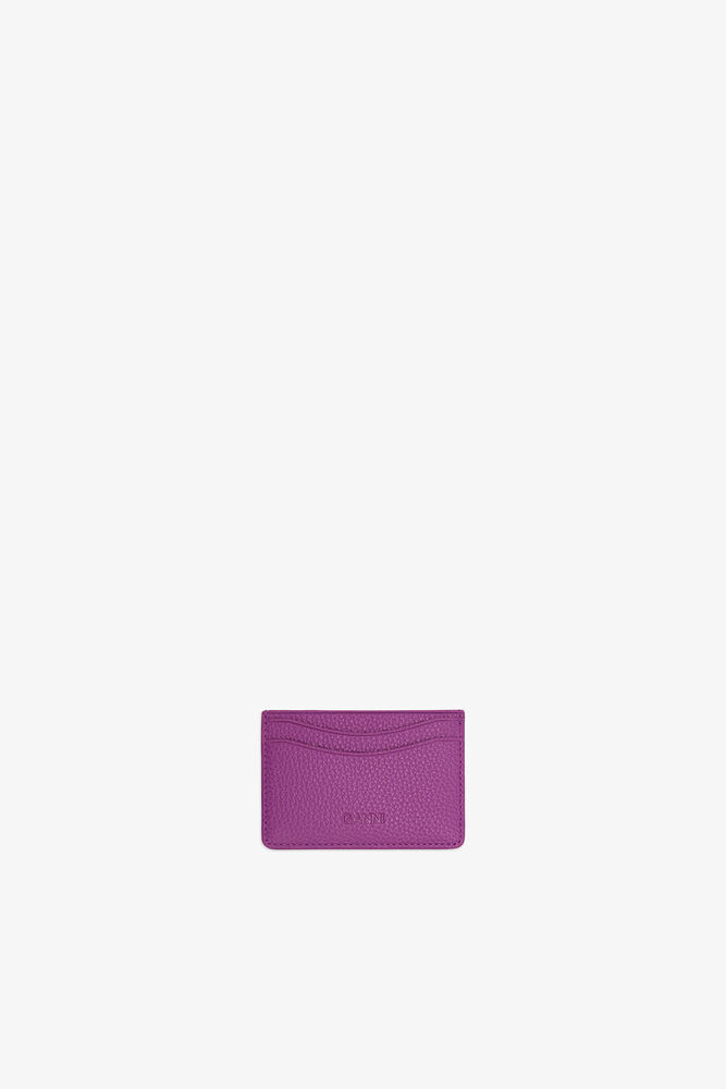 Bou Card Holder in Grained Purple, Sparkling Grape