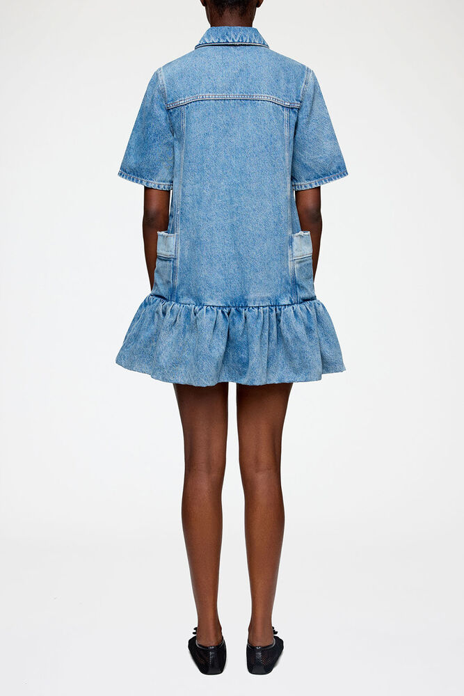 Dress in Patchwork Denim, Mid Blue Vintage