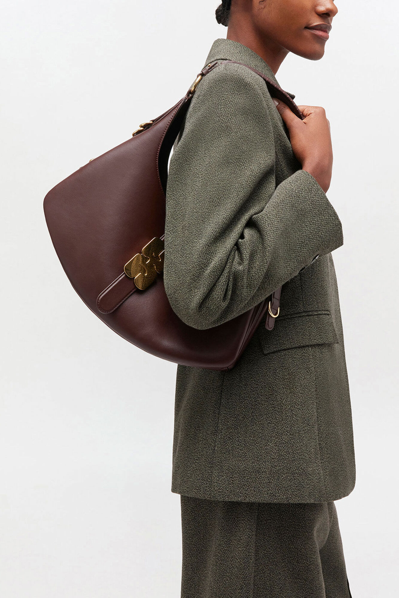 Petit sac Kat marron, Recycled Leather, in colour Chicory Coffee - 1 - GANNI
