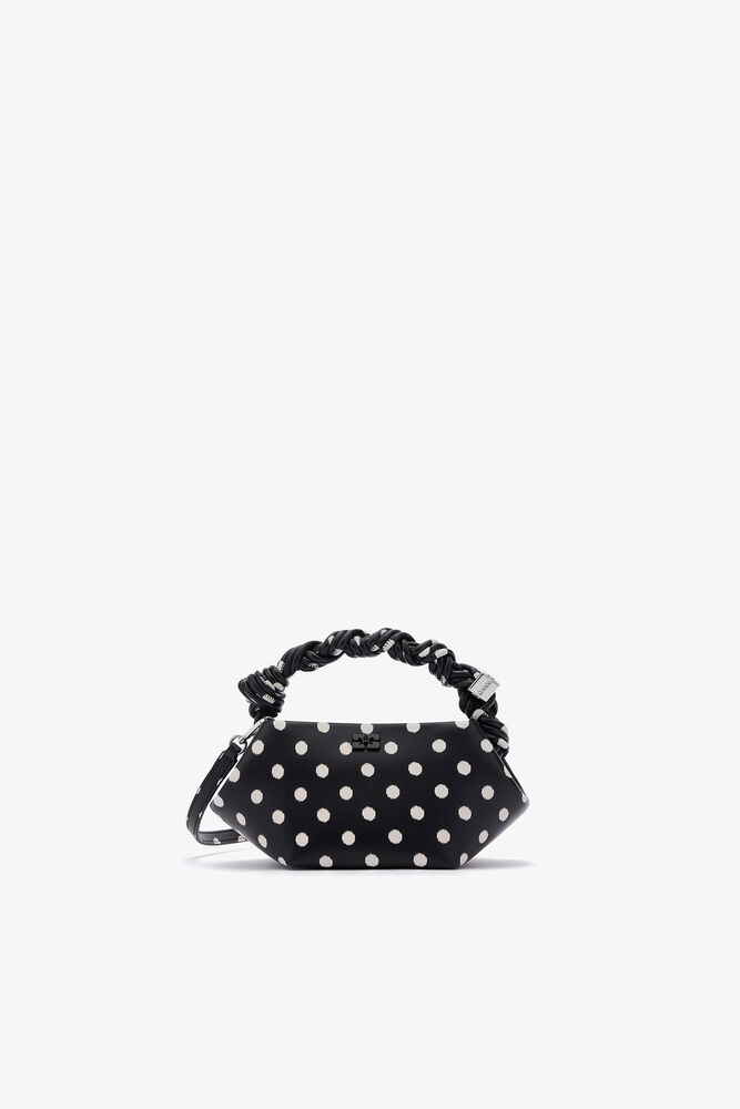 Mini Bou Bag in Polka-Dot, Black