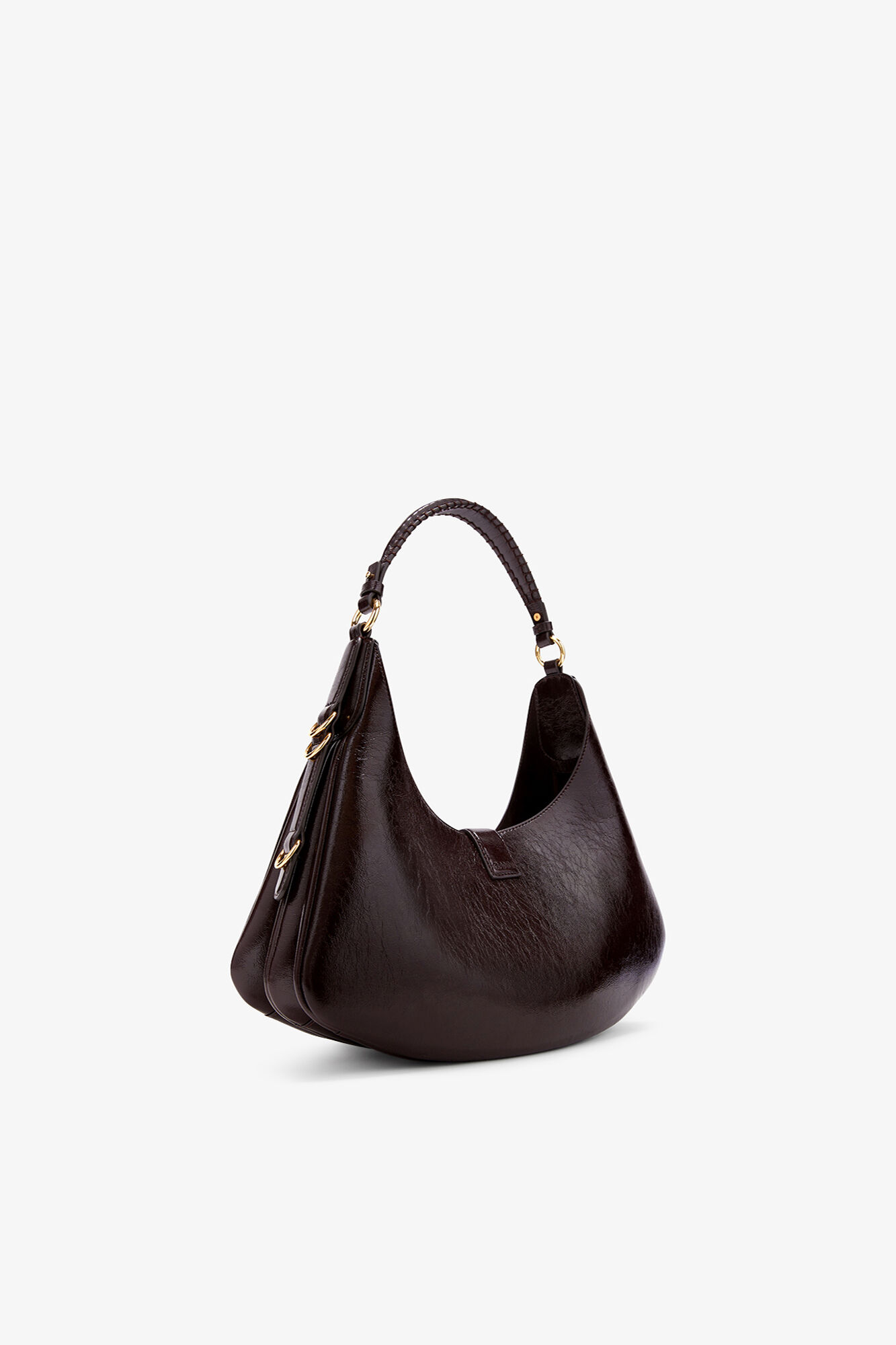 Small Kat Bag in Brown Shine, Polyester, in colour Demitasse - 2 - GANNI