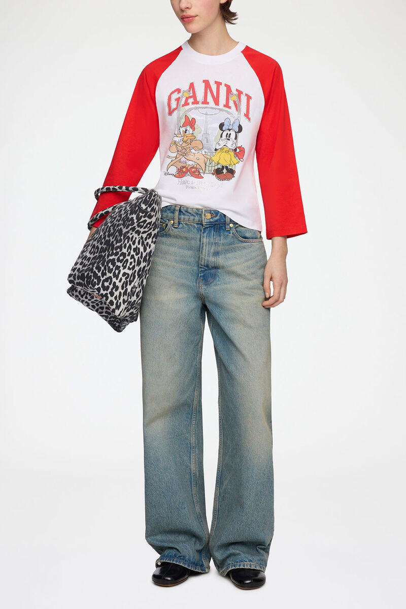 T-shirt with Minnie Mouse & Daisy Duck, Organic Cotton, in colour Bright White - 2 - GANNI