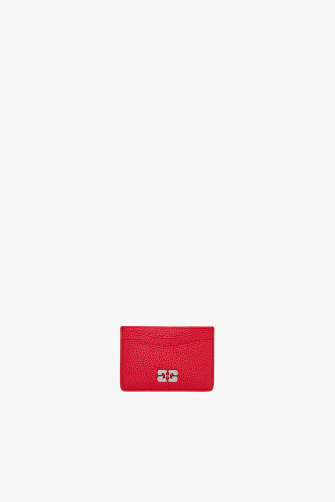 Bou Card Holder in Grained Red, Goji Berry