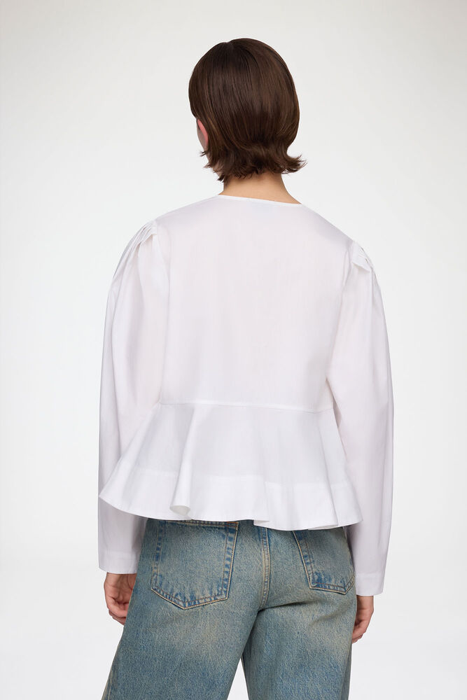 Blouse in Cotton Poplin, Bright White