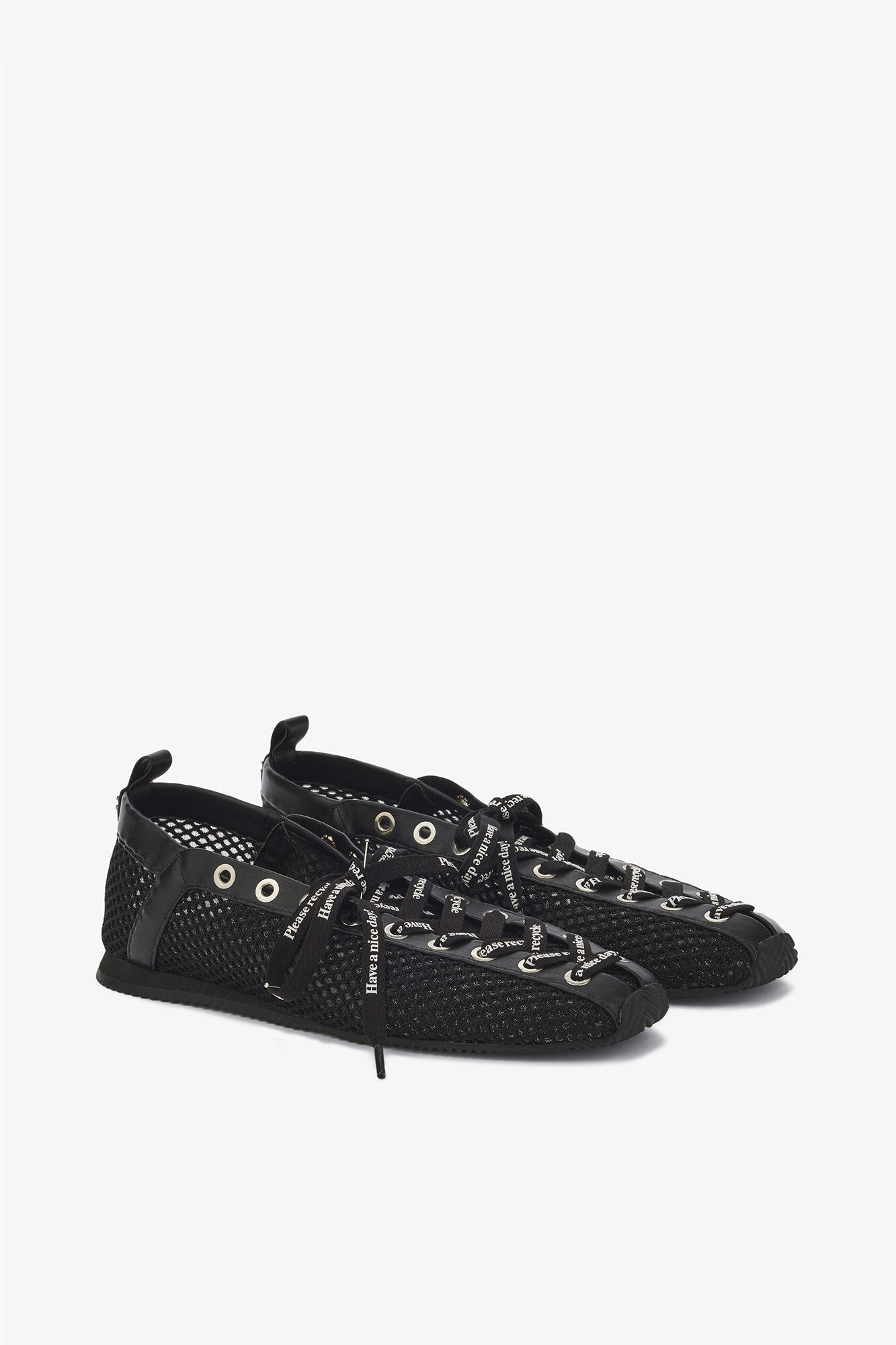 スポーティバレリーナ（ブラックメッシュ）, Recycled Polyester, in colour Black - 4 - GANNI