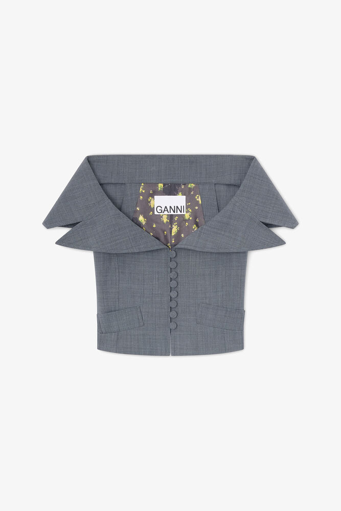 Vest in Grey Wool Melange, Phantom