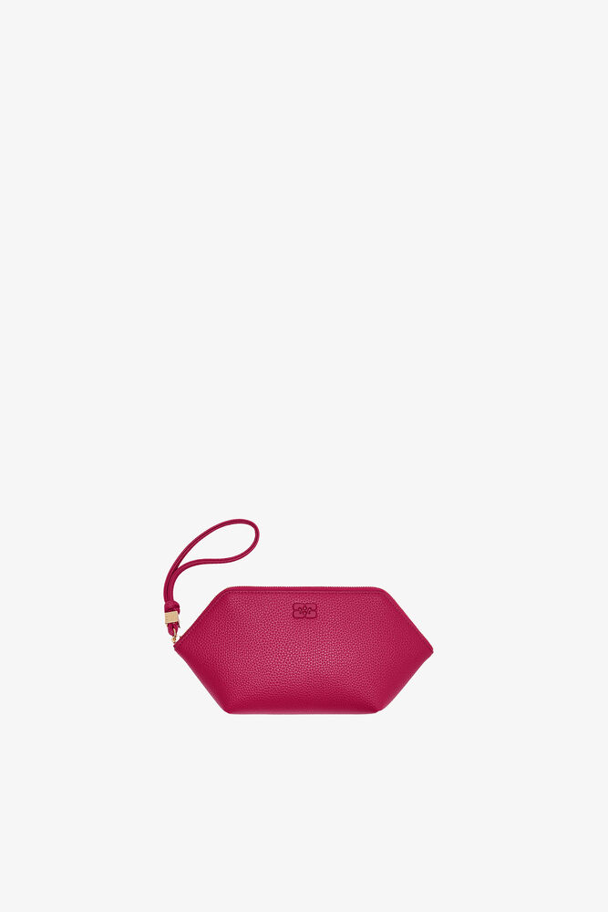Bou Make-Up Pouch in Grained Red, Persian Red