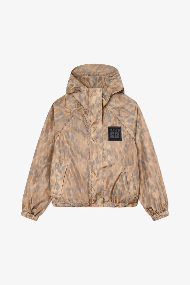 Flyweight Jacket in Printed Nylon, Burro