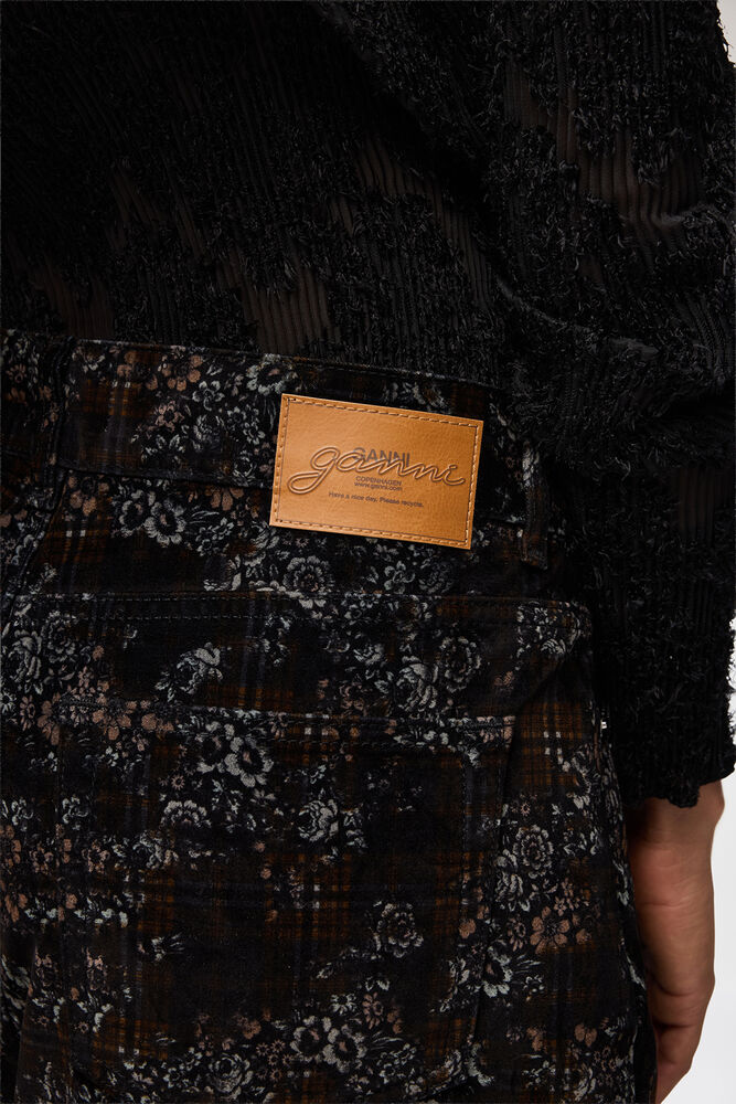 Marri Jeans in Printed Denim, Winter Moss