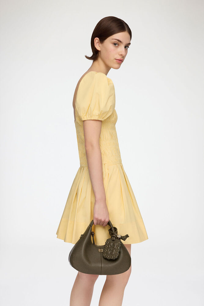 Mini Hobo Bag in Grained Green, Military Olive