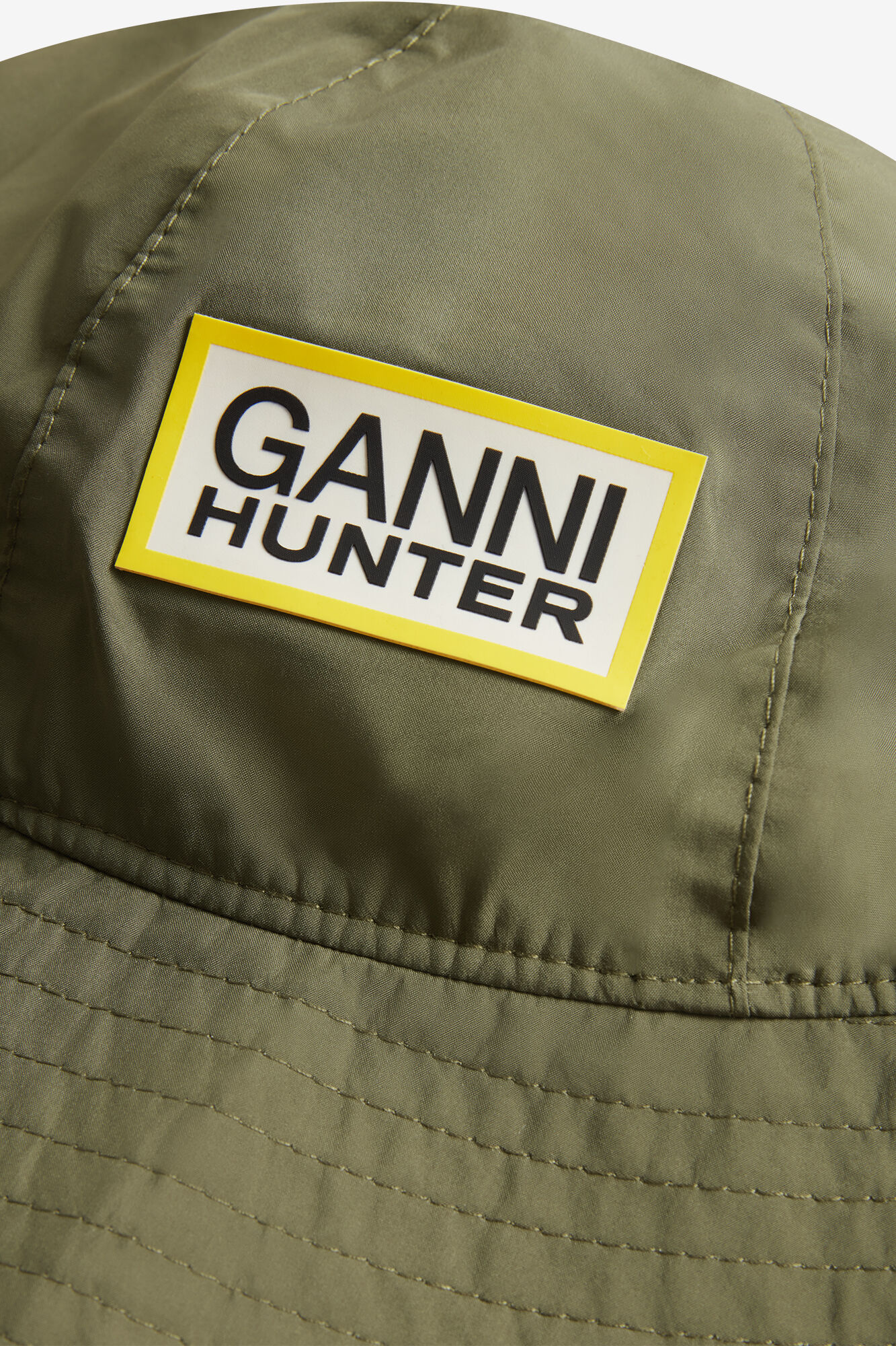 Water Resistant Bucket Hat, Recycled Polyester, in colour Military Olive - 4 - GANNI
