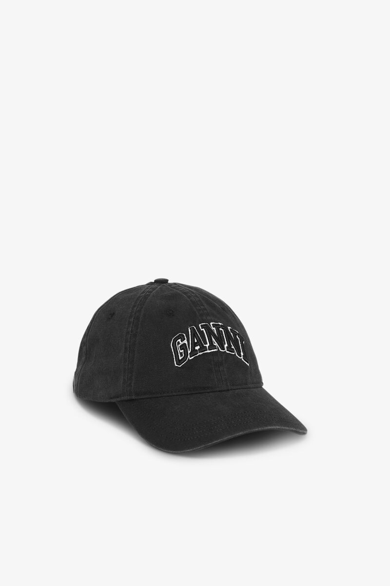 Casquette en toile noire, Organic Cotton, in colour Black - 1 - GANNI