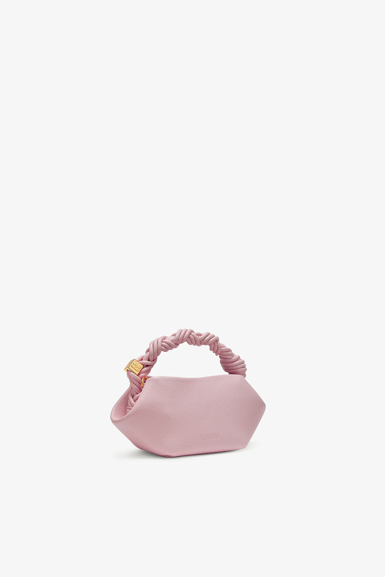 Mini Bou Bag in Grained, Recycled Polyester, in colour Chalk Pink - 2 - GANNI