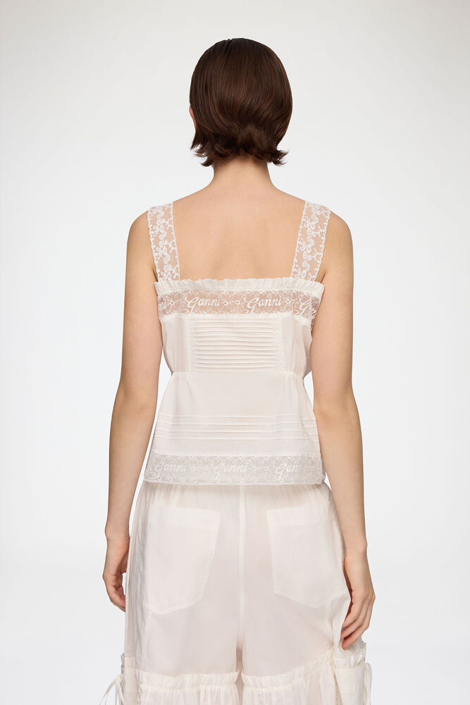Top in White Cotton, Bright White