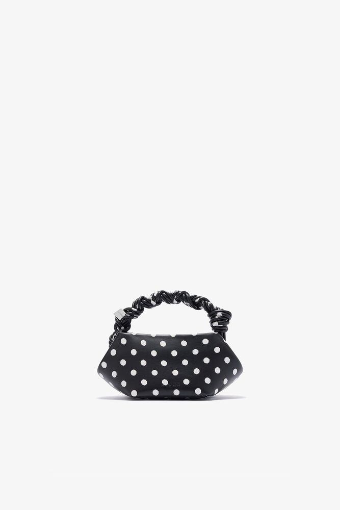 Mini Bou Bag in Polka-Dot, Black