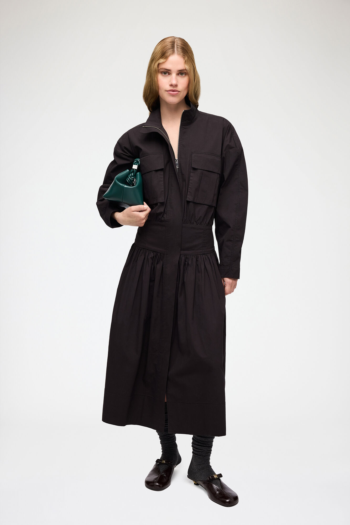 Dress in Black Cotton, Organic Cotton, in colour Black - 1 - GANNI