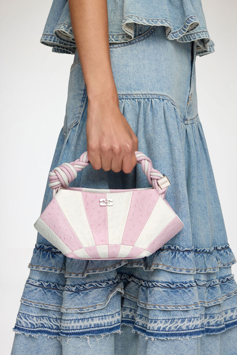 Mini Bou Bag in Pink Circus, Recycled Polyester, in colour Lilac Snow - 2 - GANNI