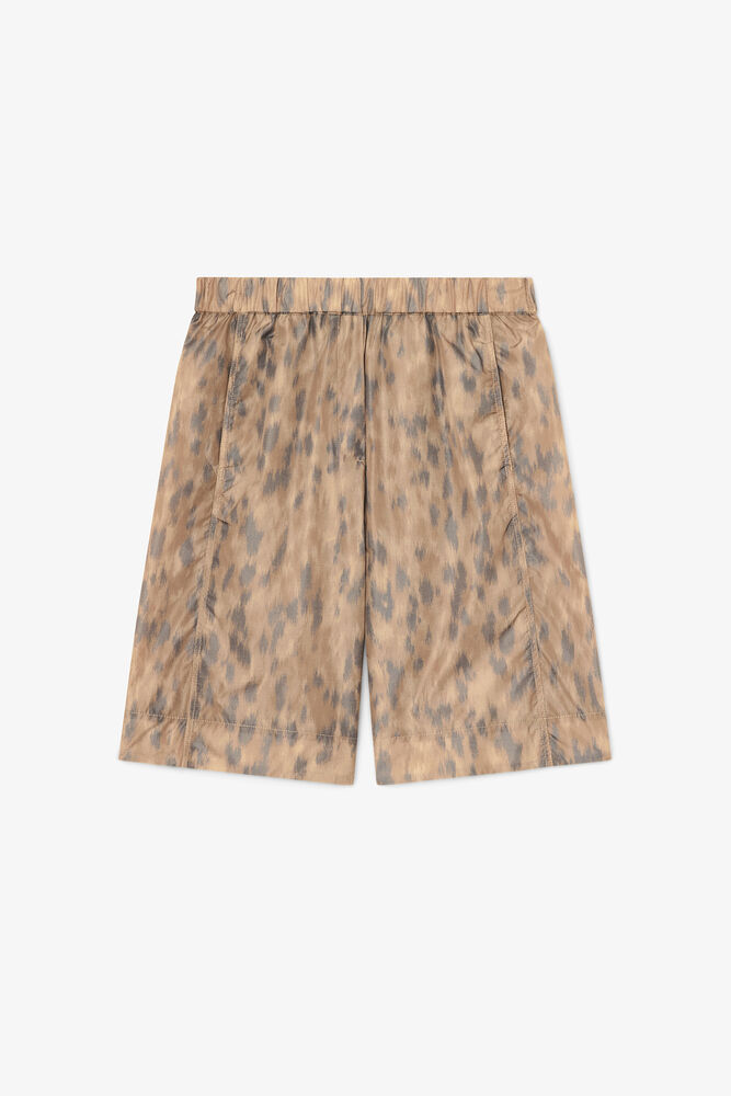 Shorts in Printed Nylon, Burro